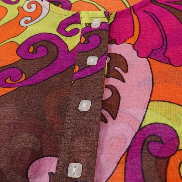 Athleta Dress Medium Multi Tunic Cover Up Mod Psychedelic Leaves Resort - Picture 14 of 14